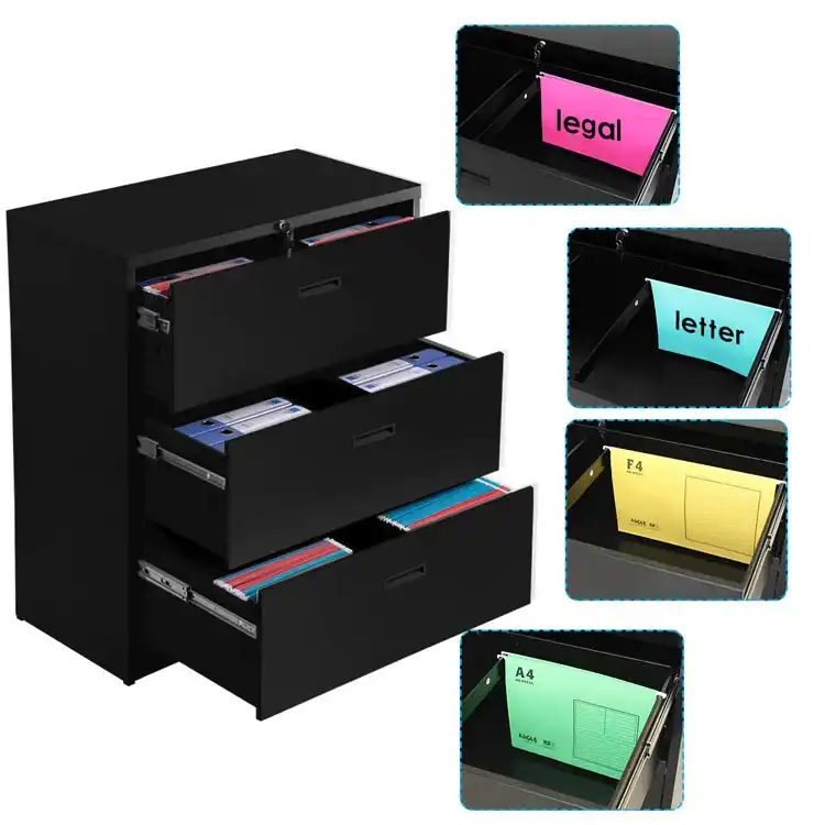 3-drawer wide filing cabinet